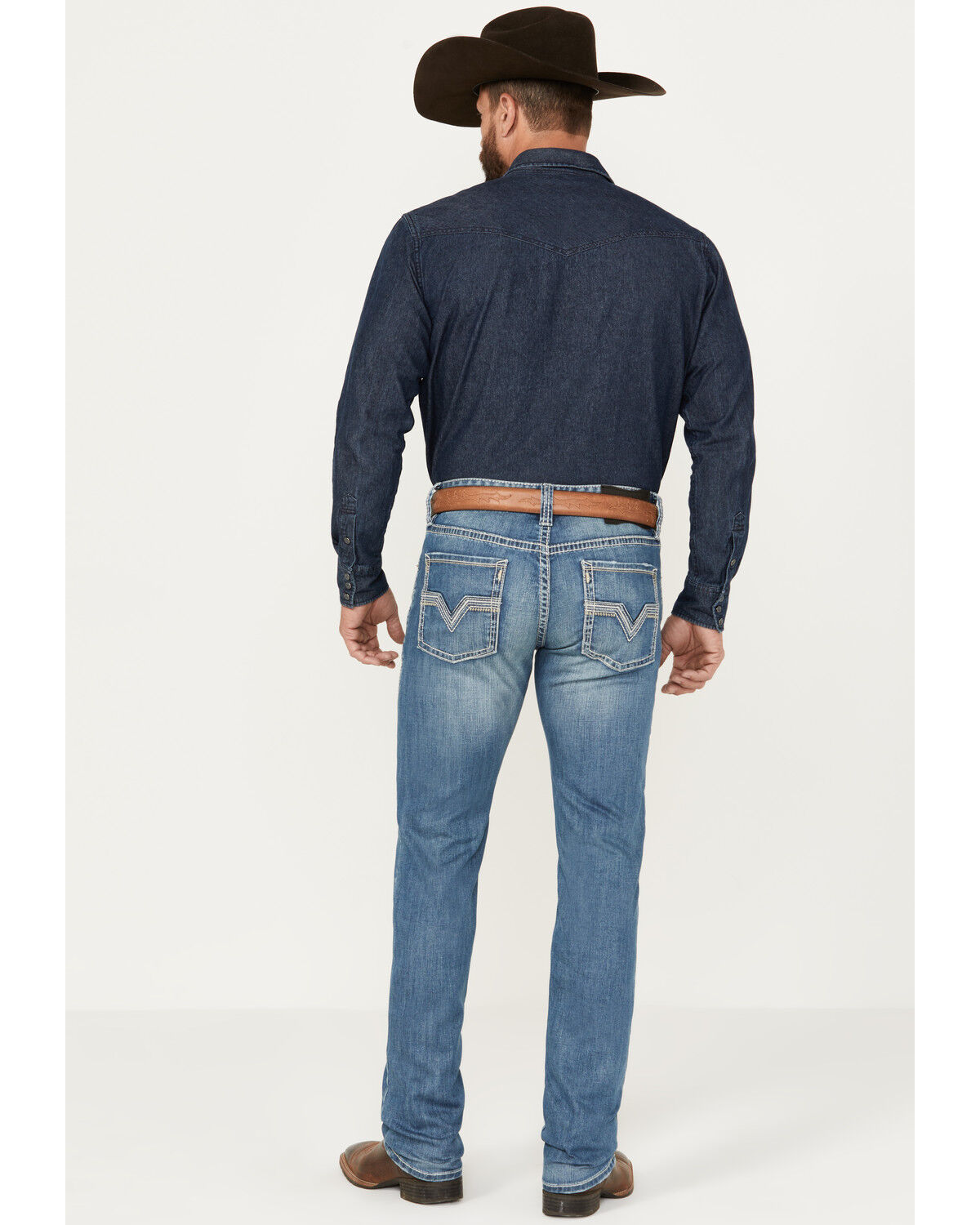 Image #1 - Rock & Roll Denim Men's Rifle Medium Vintage Wash Skinny Stretch ReFlex Denim Jeans, Medium Wash, hi-res