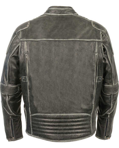 Image #3 - Milwaukee Leather Men's Vintage Distressed Triple Vented Jacket - 3X, Grey, hi-res