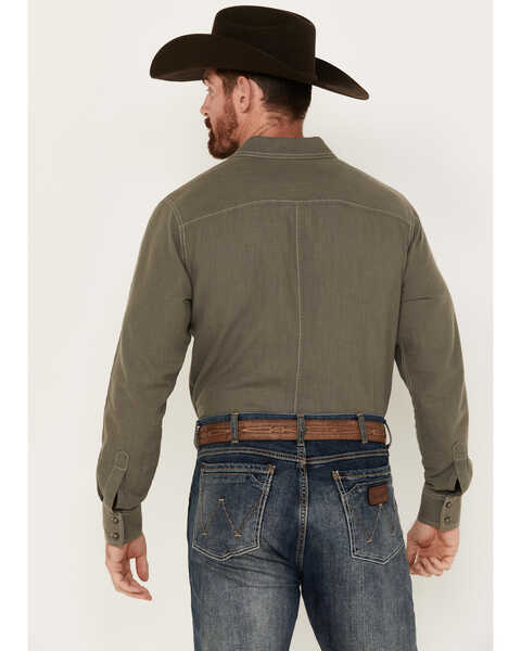 Image #4 - Wrangler Retro Men's Solid Premium Long Sleeve Button-Down Shirt - Tall , , hi-res