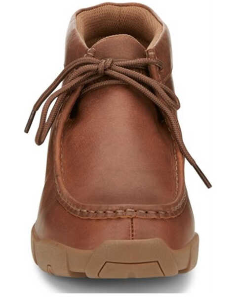 Justin Men's Cappie Cowhide Leather Casual Lace-Up Shoe - Moc Toe , Brown, hi-res