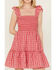 Image #3 - Yura Women's Smocked Checkered Mini Dress , Red, hi-res
