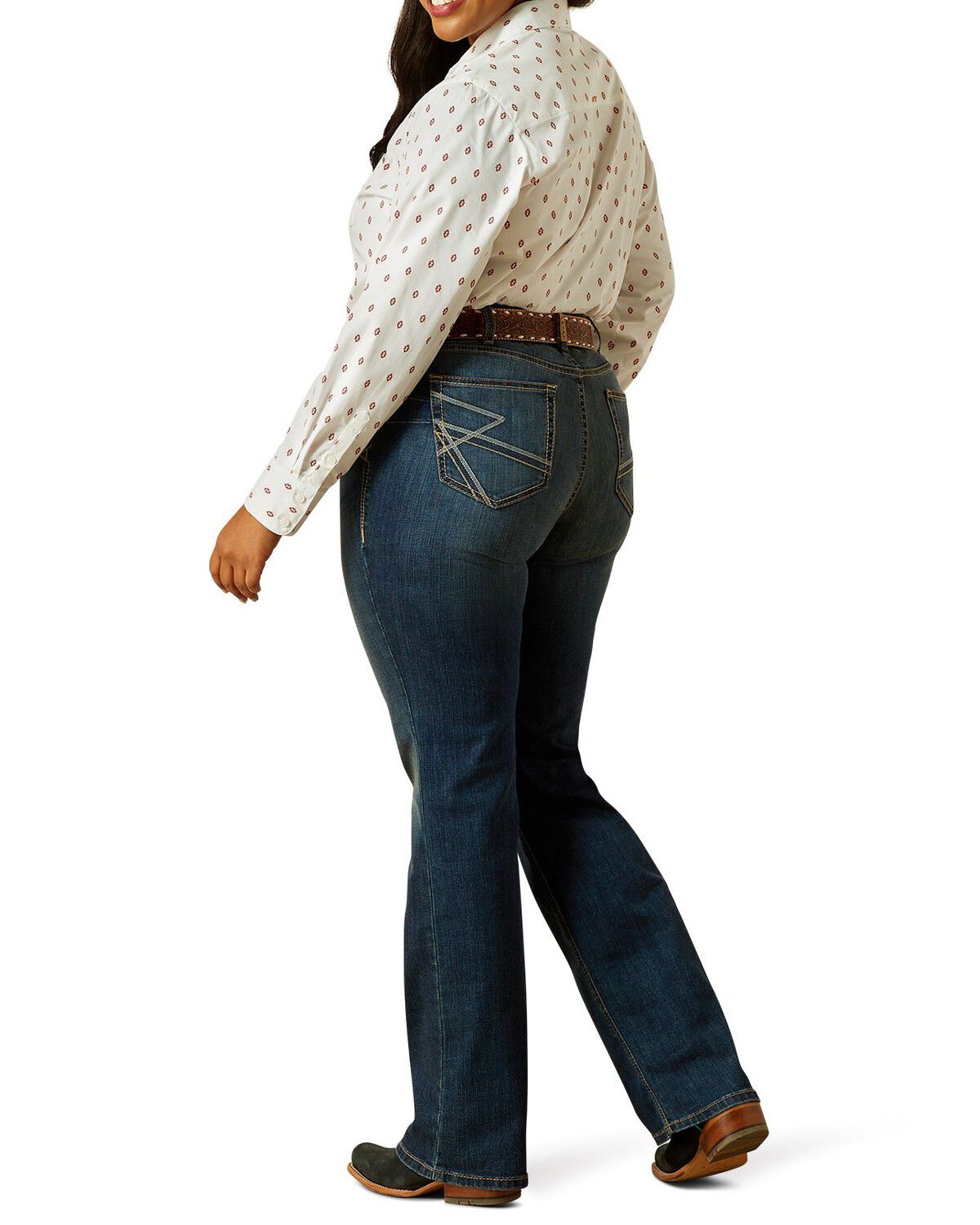 Image #1 - Ariat Women's Sonia Dark Wash Mid Rise Bootcut Stretch Denim Jeans - Plus, Dark Wash, hi-res