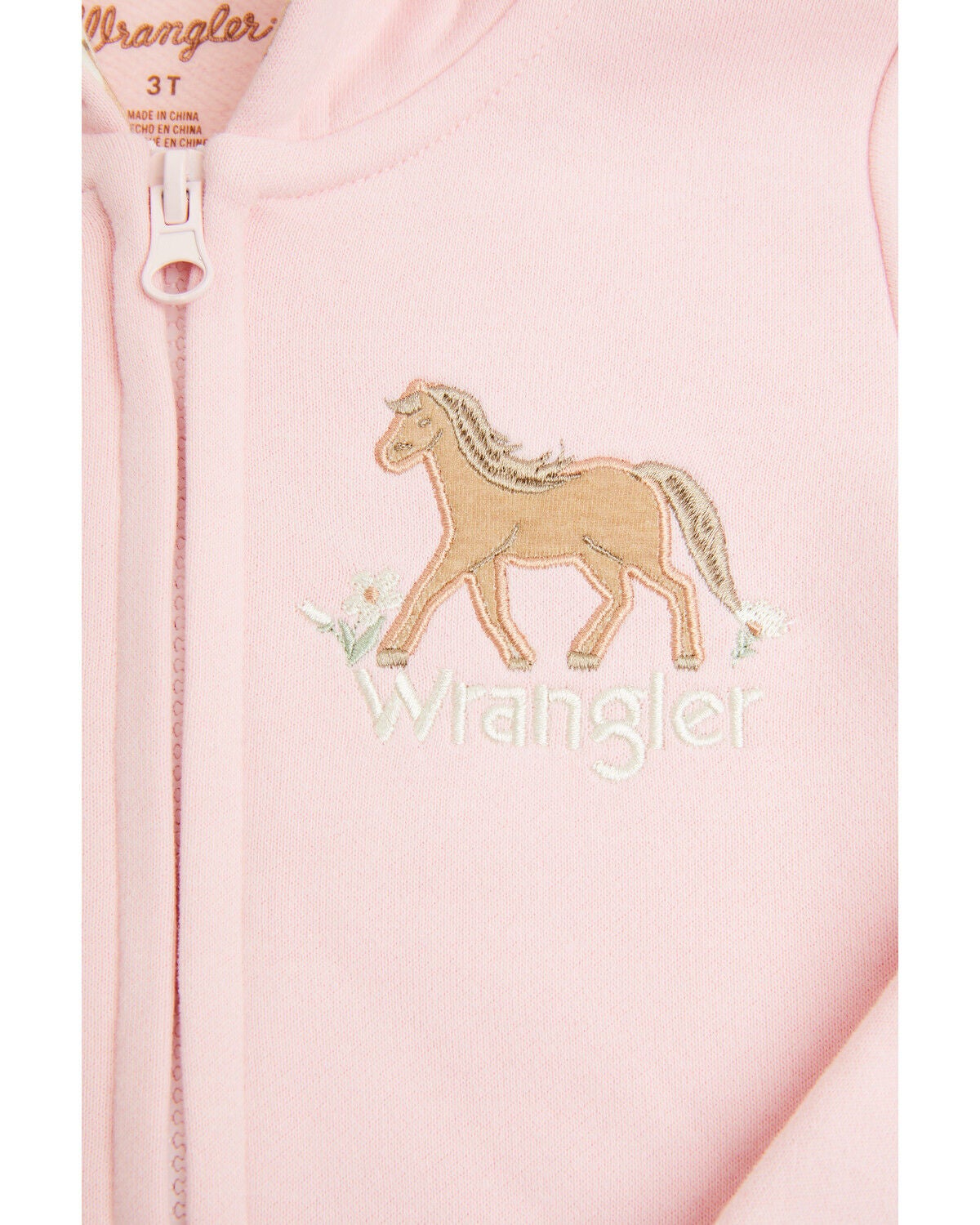 Image #2 - Wrangler Toddler Girls' Horse Logo Zip-Up Hoodie, Pink, hi-res