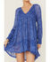Image #2 - Beyond The Radar Women's Long Sleeve Knit Mini Dress, Blue, hi-res