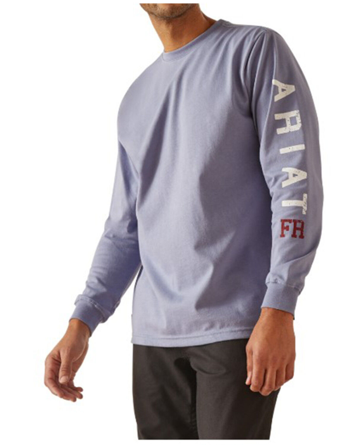 Image #2 - Ariat Men's FR Skull Logo Long Sleeve Work T-Shirt, Indigo, hi-res