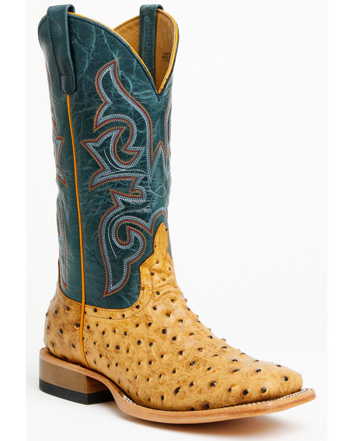 Horse Power Men's Saddle Ranch Ostrich Print Tall Western Boots - Broad Square Toe, Tan, hi-res