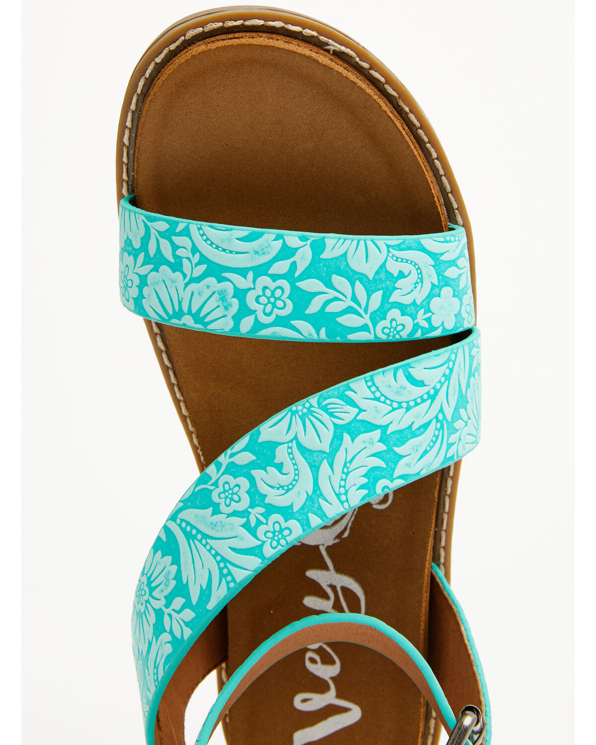 Image #6 - Very G Women's Sylvie Tooled Sandals, Turquoise, hi-res