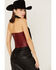Image #5 - Boot Barn X Understated Leather Women's Louise Leather Bustier, Red, hi-res