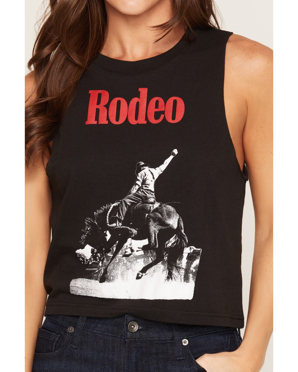 Image #3 - Girl Dangerous Women's Rodeo Graphic Tank Top, Black, hi-res
