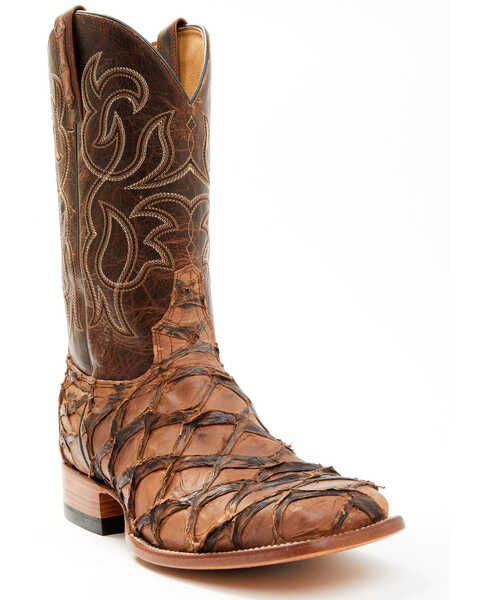 Cody James Men's Pirarucu Exotic Boots - Broad Square Toe, Brown, hi-res