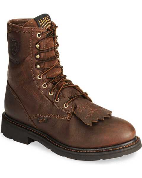 Ariat Waterproof Cascade H20 8" Lace-Up Work Boots - Round Soft Toe, Sunshine, hi-res