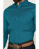 Image #3 - RANK 45® Men's Wagon Geo Print Long Sleeve Button-Down Performance Stretch Western Shirt, Teal, hi-res