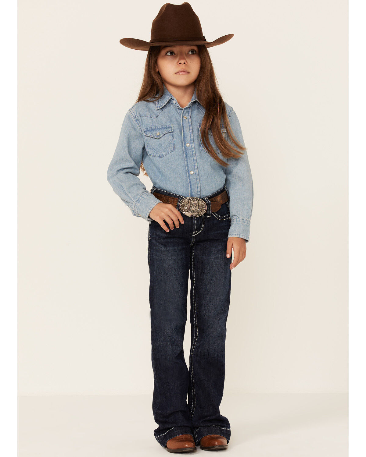Image #1 - Ariat Girls' Naomi Ella Trouser, Blue, hi-res