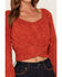 Image #3 - Wild Moss Women's Boot Barn Exclusive Floral Embroidered Tie-Back Top, Rust Copper, hi-res