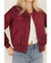 Image #4 - Idyllwind Women's Nash Vegas Satin Bomber, Maroon, hi-res