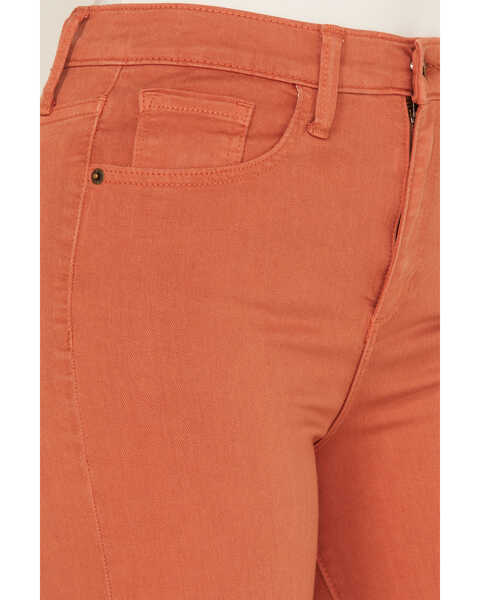Image #2 - Sneak Peek Women's High Rise Distressed Flare Jeans, Brandy Brown, hi-res