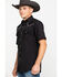 Image #3 - Ely Short Sleeve Black Western Shirt, Black, hi-res