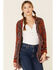 Cotton Emporium Women's Leo Paisley Belted Cardi Sweater , Rust Copper, hi-res