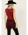 Image #4 - Idyllwind Women's Monticello Fringe Faux Suede Studded Tank , Dark Red, hi-res