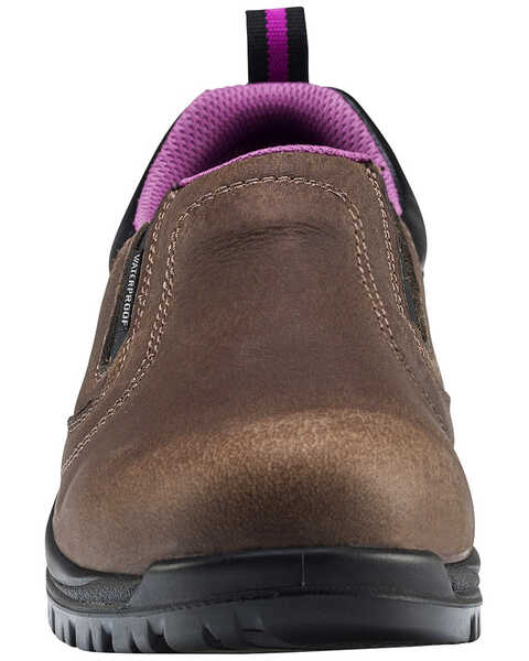 Image #4 - Avenger Women's Waterproof Oxford Work Shoes - Composite Toe, Brown, hi-res