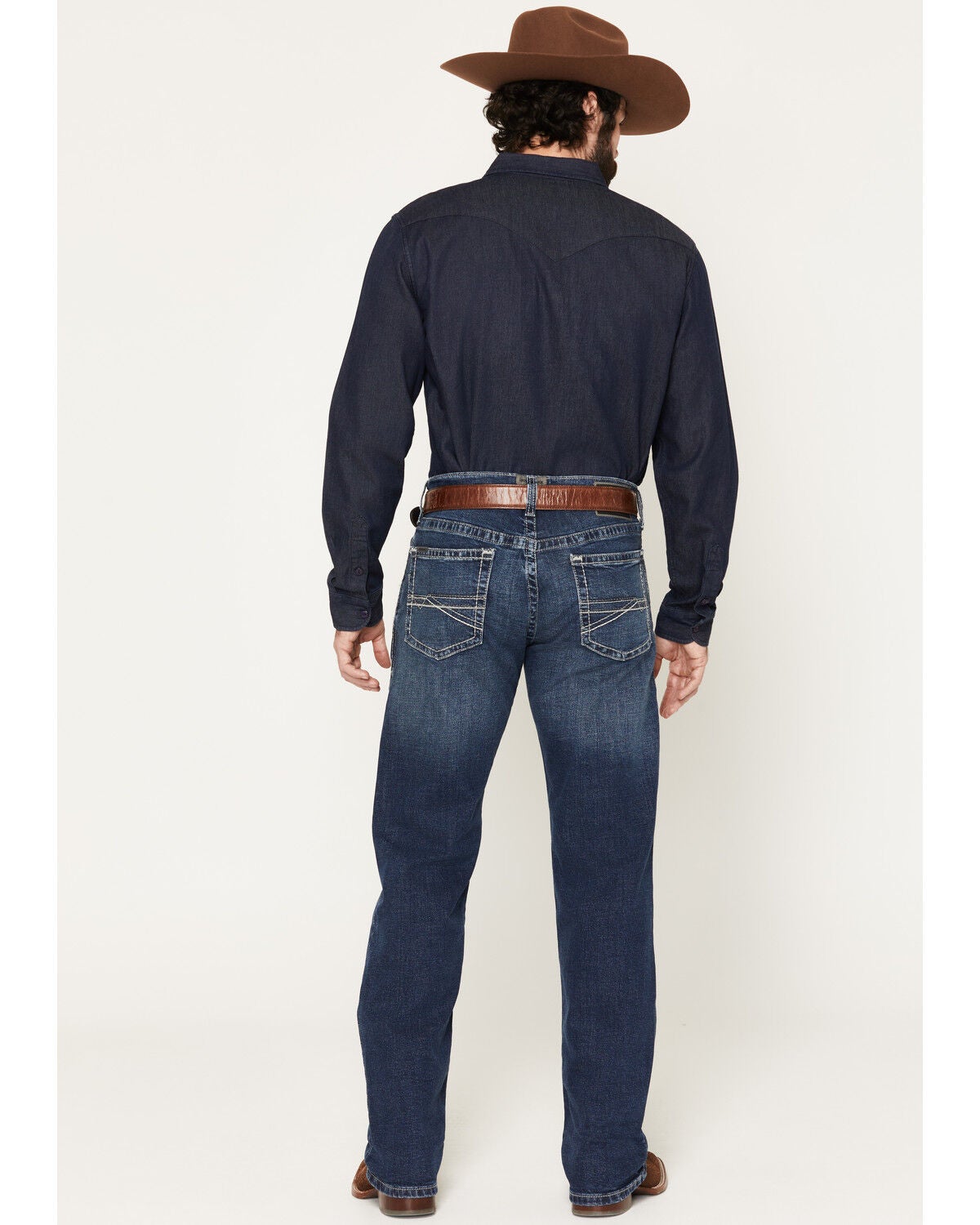 Image #3 - Ariat Men's M2 Kenny Dark Wash Relaxed Straight Stretch Denim Jeans, Dark Wash, hi-res