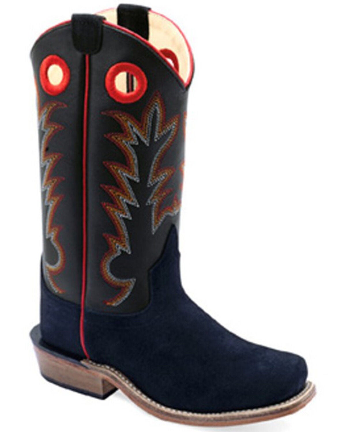 Old West Boys' Western Boots - Square Toe, Black, hi-res