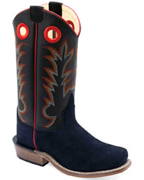 Image #1 - Old West Boys' Western Boots - Square Toe , Black, hi-res