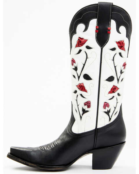 Image #3 - Idyllwind Women's Rosey Black Western Boots - Snip Toe, Black/white, hi-res