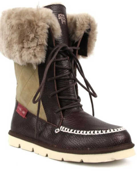 Image #1 - Suberlamb Women's Altai Tumbled Lace-Up Boots - Round Toe , Black Cherry, hi-res