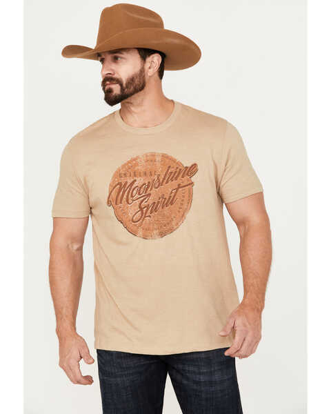 Image #1 - Moonshine Spirit Men's Label Maker Short Sleeve Graphic T-Shirt, Sand, hi-res