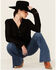Image #1 - Miss Me Women's Crochet Yoke Bell Sleeve Top, , hi-res