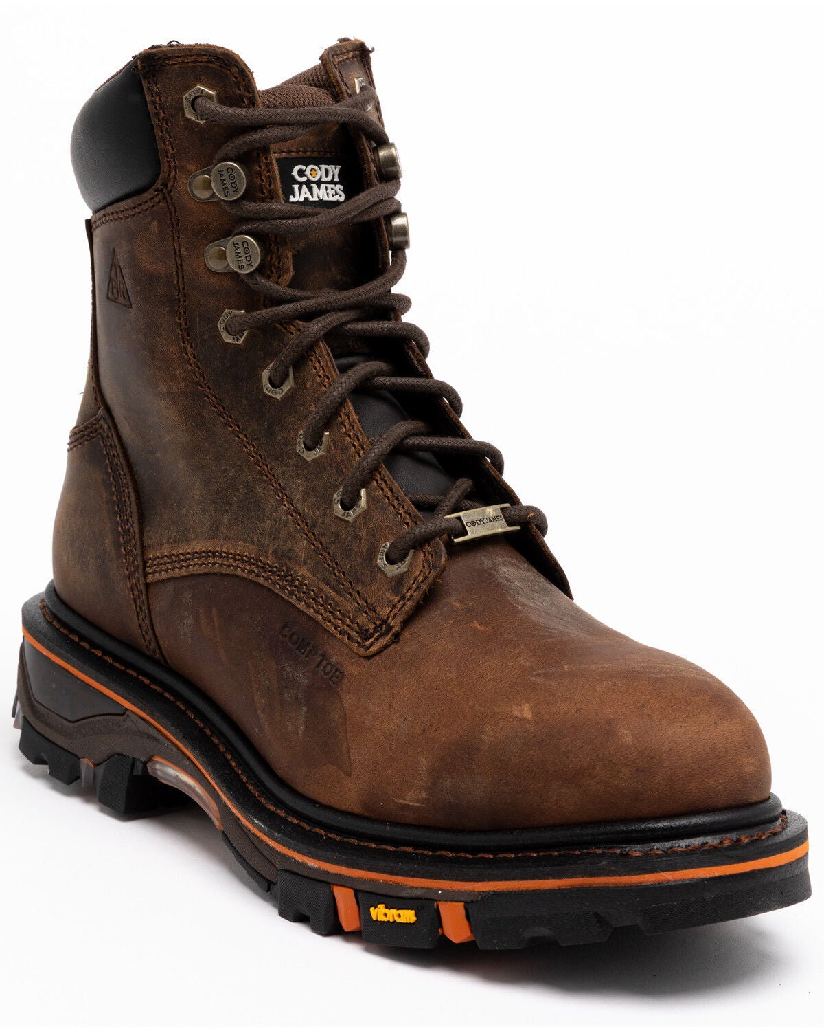 Cody James Men's 8" Decimator Work Boots - Nano Composite Toe, Brown, hi-res