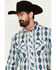 Image #2 - Panhandle Men's Southwestern Print Long Sleeve Pearl Snap Western Shirt , Cream, hi-res