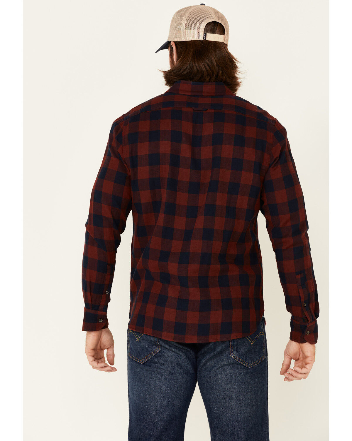 Image #4 - Flag & Anthem Men's Belhaven Plaid Long Sleeve Button Down Western Shirt, Maroon, hi-res