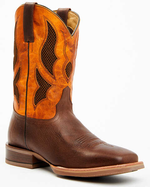 Image #1 - Cody James Men's Xtreme Xero Gravity Western Performance Boots - Broad Square Toe, Orange, hi-res