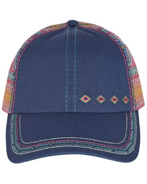 Catchfly Women's Southwestern Design Ponytail Baseball Cap , Blue, hi-res