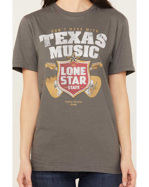 Image #3 - Bohemian Cowgirl Women's Don't Mess With Texas Lone Star Short Sleeve Graphic Tee, Grey, hi-res