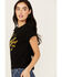 Image #2 - White Crow Women's Whiskey Up Flocked Short Sleeve Graphic Tee, Black, hi-res