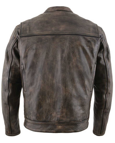 Image #2 - Milwaukee Leather Men's Distressed Concealed Carry Leather Motorcycle Jacket - 4X, Black, hi-res