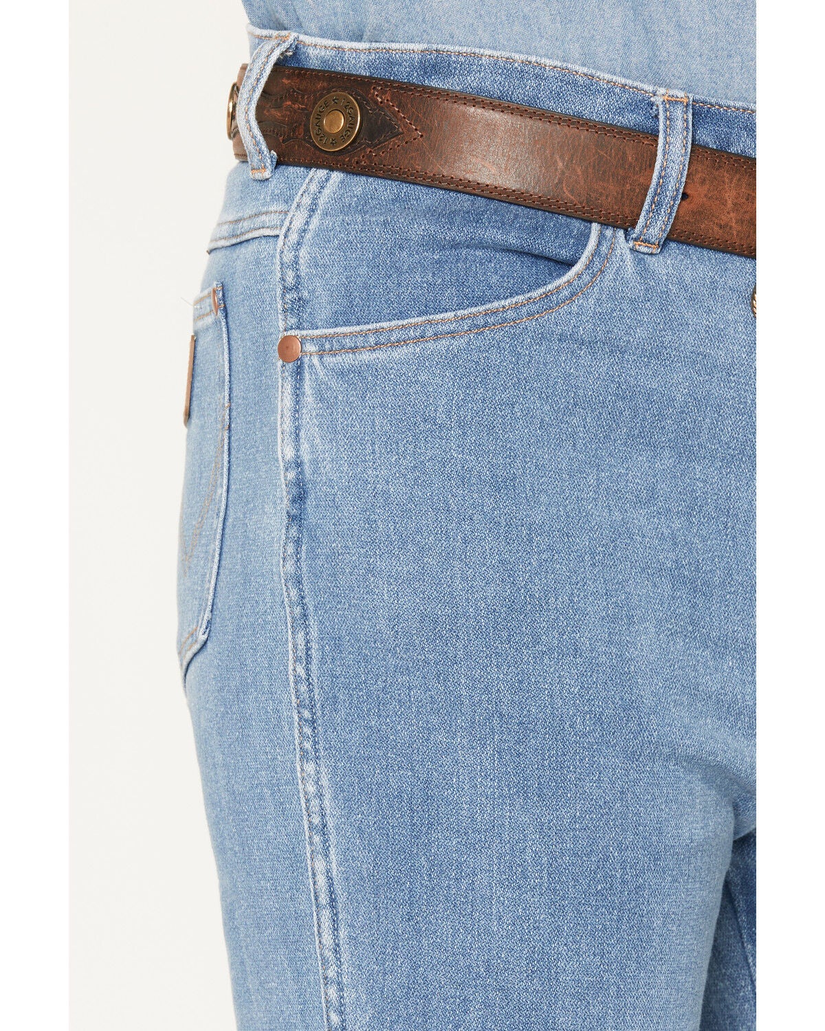 Image #2 - Wrangler Men's 938 Tough Lite Medium Wash Cowboy Cut Slim Stretch Straight Denim Jeans, Medium Wash, hi-res