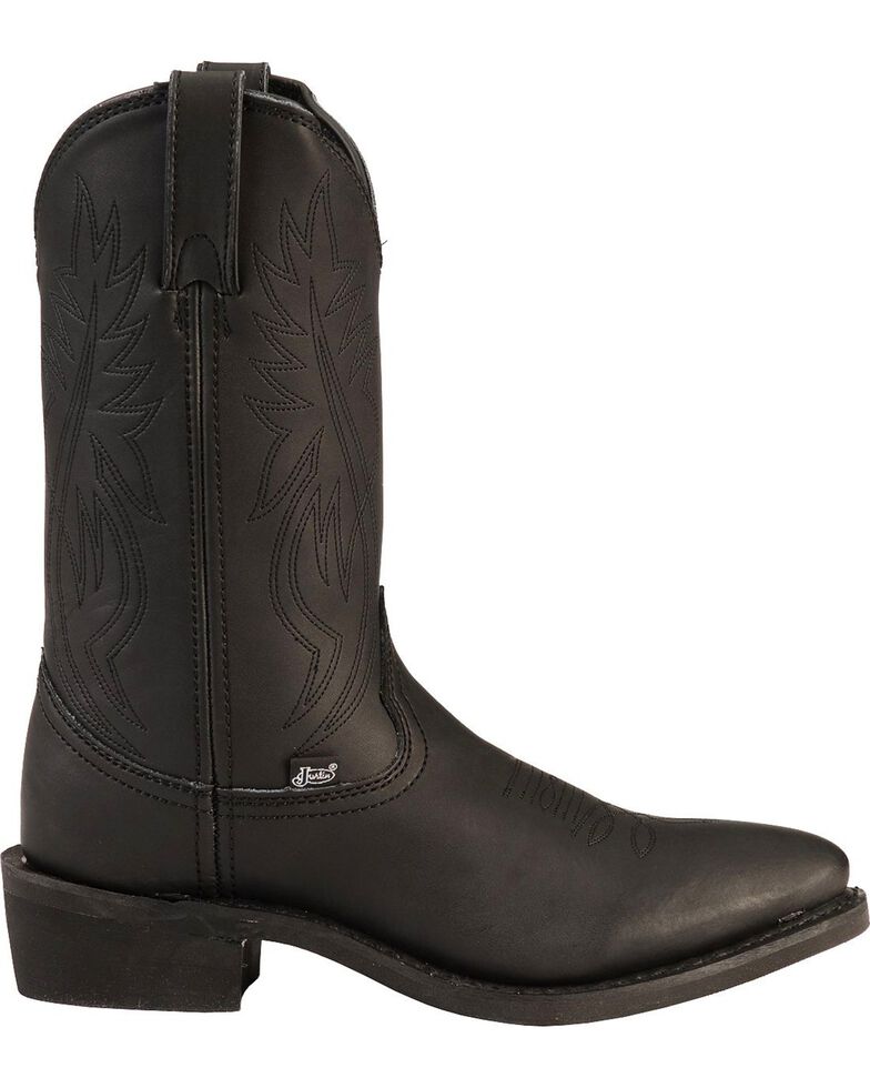 Justin Men's Butch Farm & Ranch Cowboy Work Boots - Medium Toe, Black, hi-res
