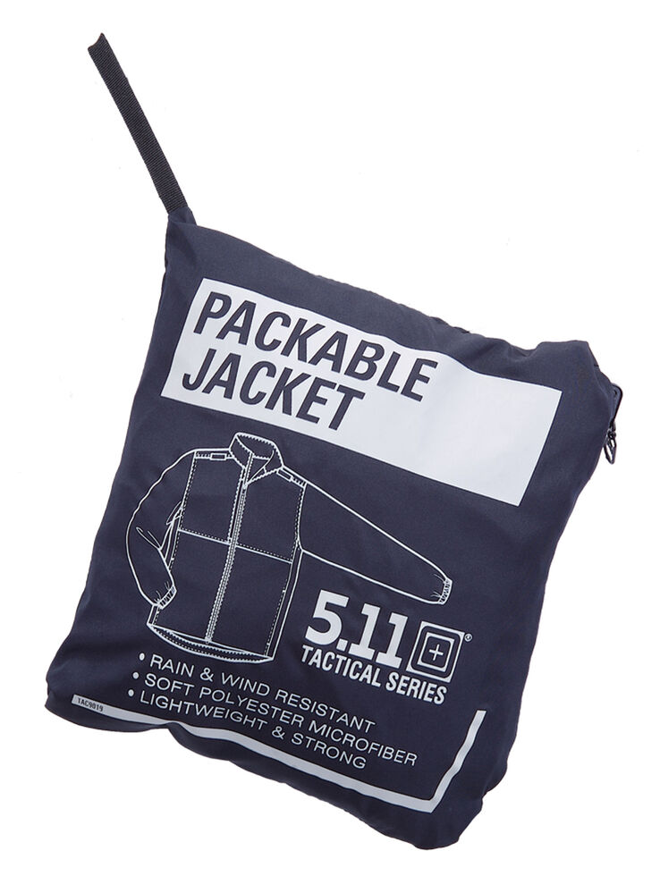 5.11 Tactical Men's Packable Jacket - 3XL and 4XL, Black, hi-res