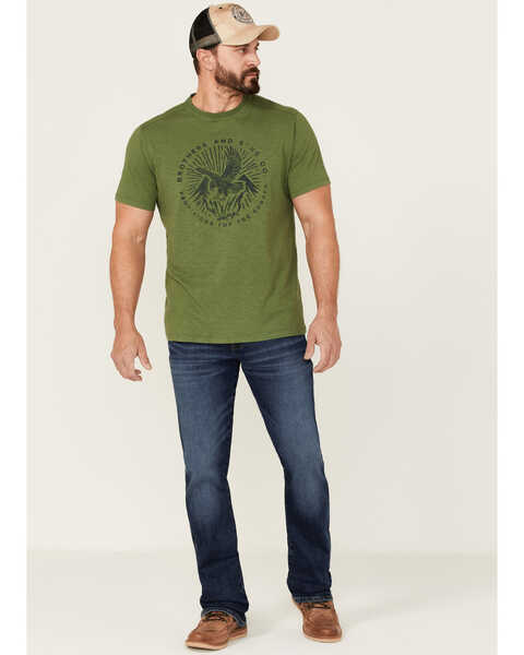 Image #2 - Brothers and Sons Men's Eagle Slub Circle Graphic T-Shirt  , Green, hi-res