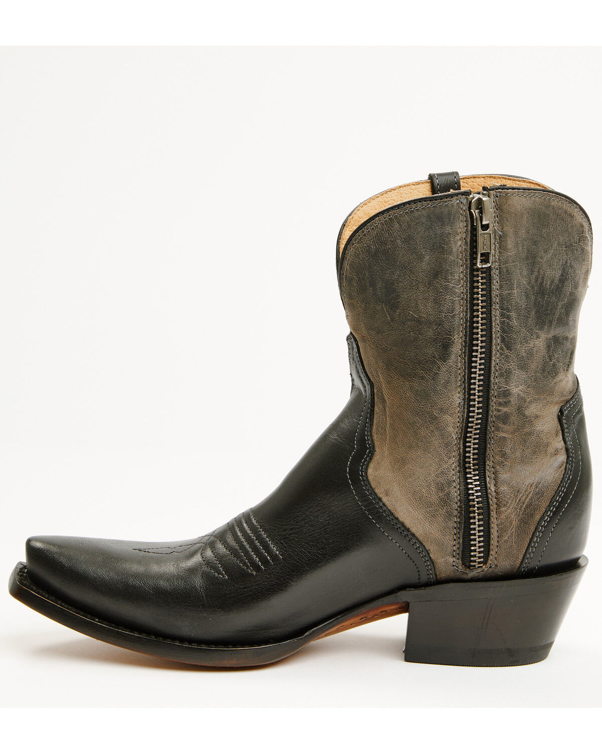 Image #3 - Lucchese Women's Cactus Western Booties - Snip Toe, Black, hi-res
