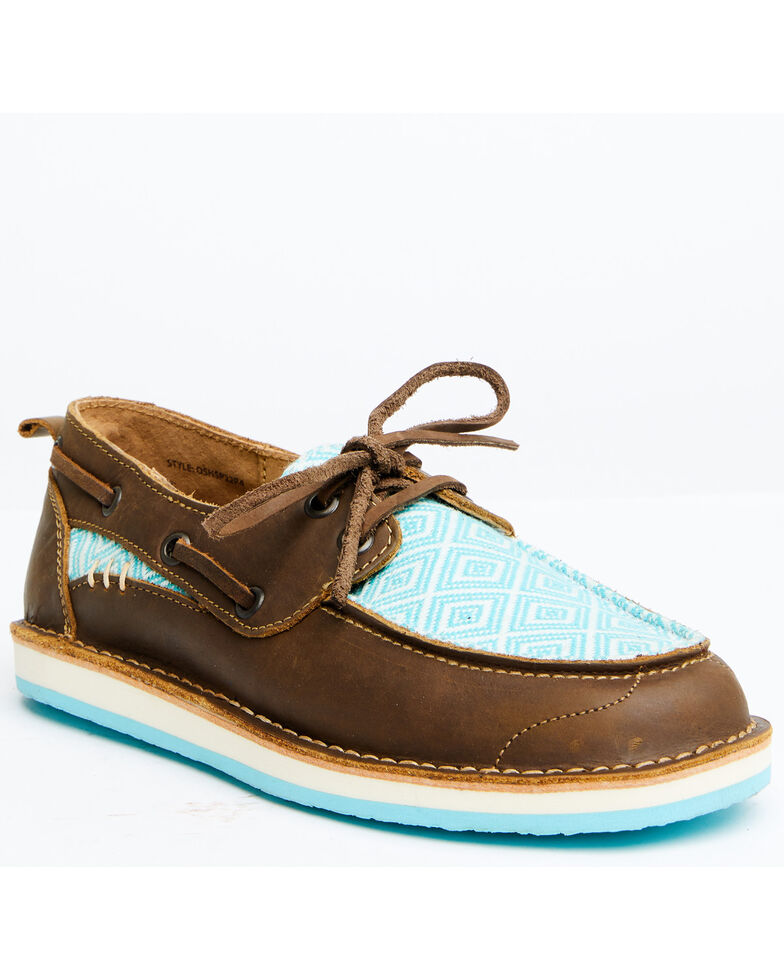 Rank 45 Women's Oceane Turquoise Southwestern Slip-On Casual Shoe - Moc Toe , Turquoise, hi-res
