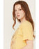 Image #2 - Shyanne Women's Lucks Always To Blame Short Sleeve Graphic Tee , Yellow, hi-res