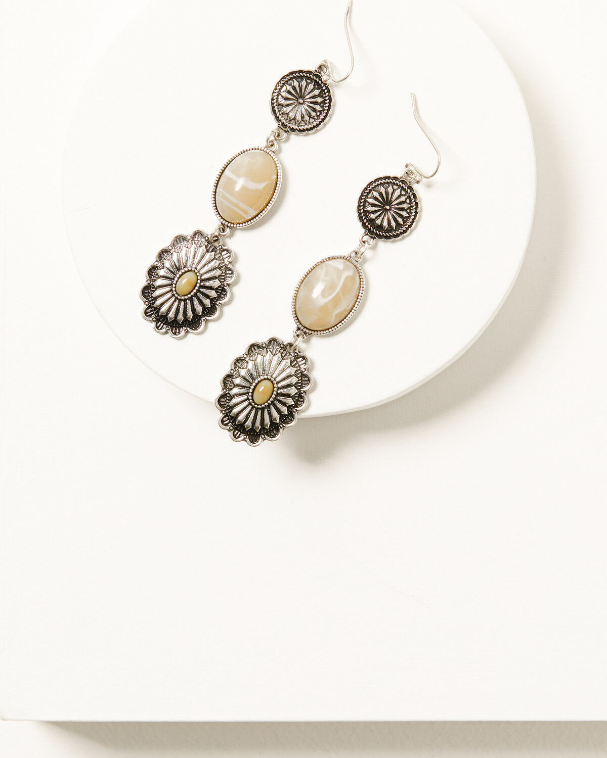 Image #1 - Shyanne Women's 3 Tier Statement Earrings, Natural, hi-res