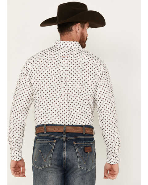 Image #4 - Ariat Men's Aiden Geo Print Classic Fit Long Sleeve Button-Down Western Shirt - Tall , White, hi-res