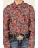 Image #3 - Cinch Boys' Paisley Print Long Sleeve Button-Down Western Shirt, Orange, hi-res
