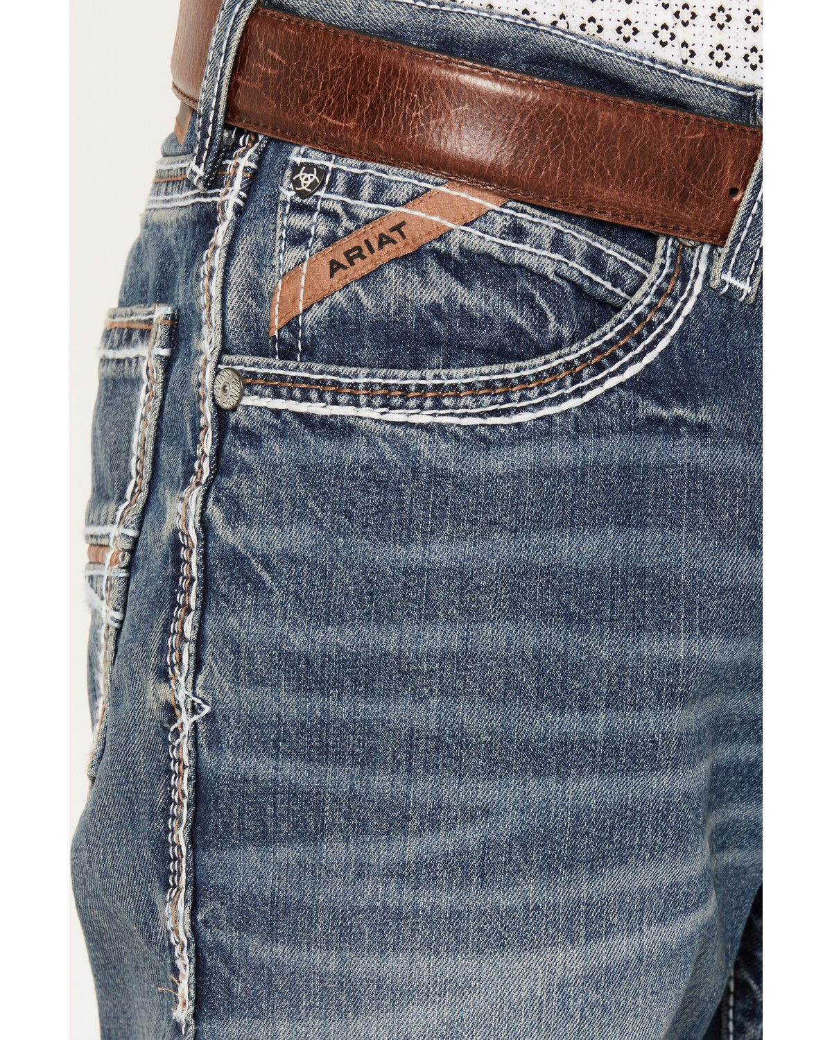 Image #2 - Ariat Men's M4 Coltrane Durango Medium Wash Low Rise Relaxed Bootcut Jeans, Denim, hi-res